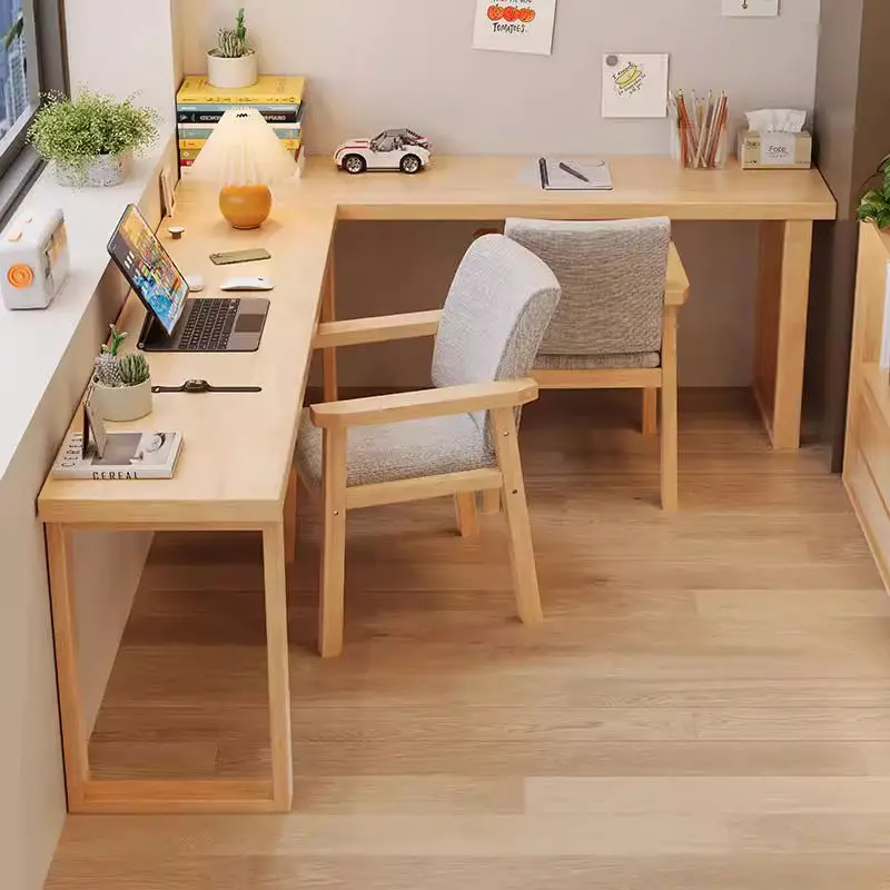 *Modern Solid Wood Computer Desk for Bedroom | Eco-Friendly Family Study Desk | Stylish Sturdy Writing Table Assembled Assembly