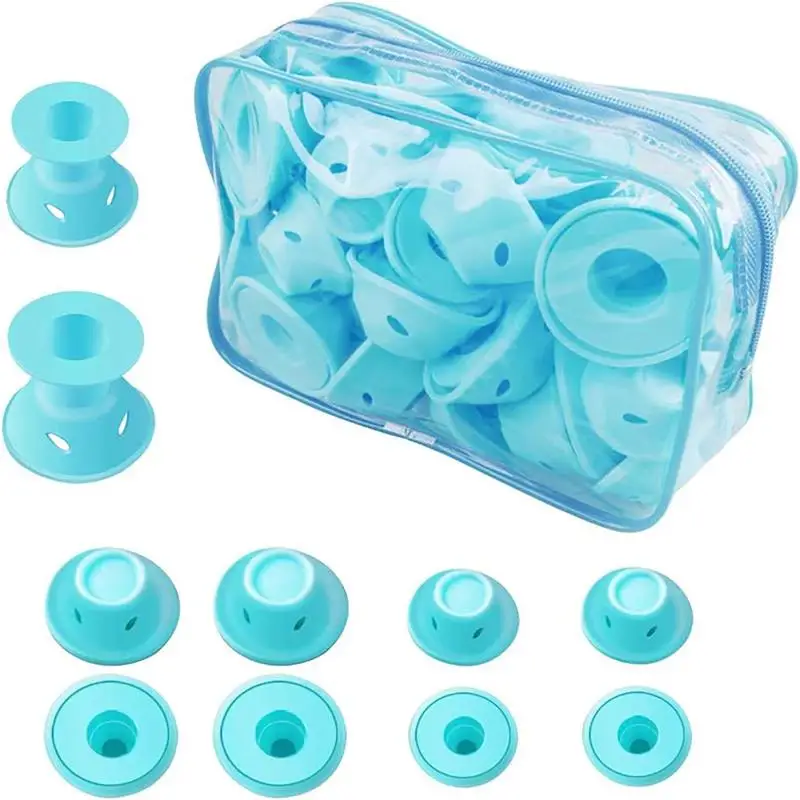 New 20pcs Silicone For Hair Curling Rollers DIY Set With Mushroom Bell Shapes Spiral Design Soft Construction Easy Removal Curls