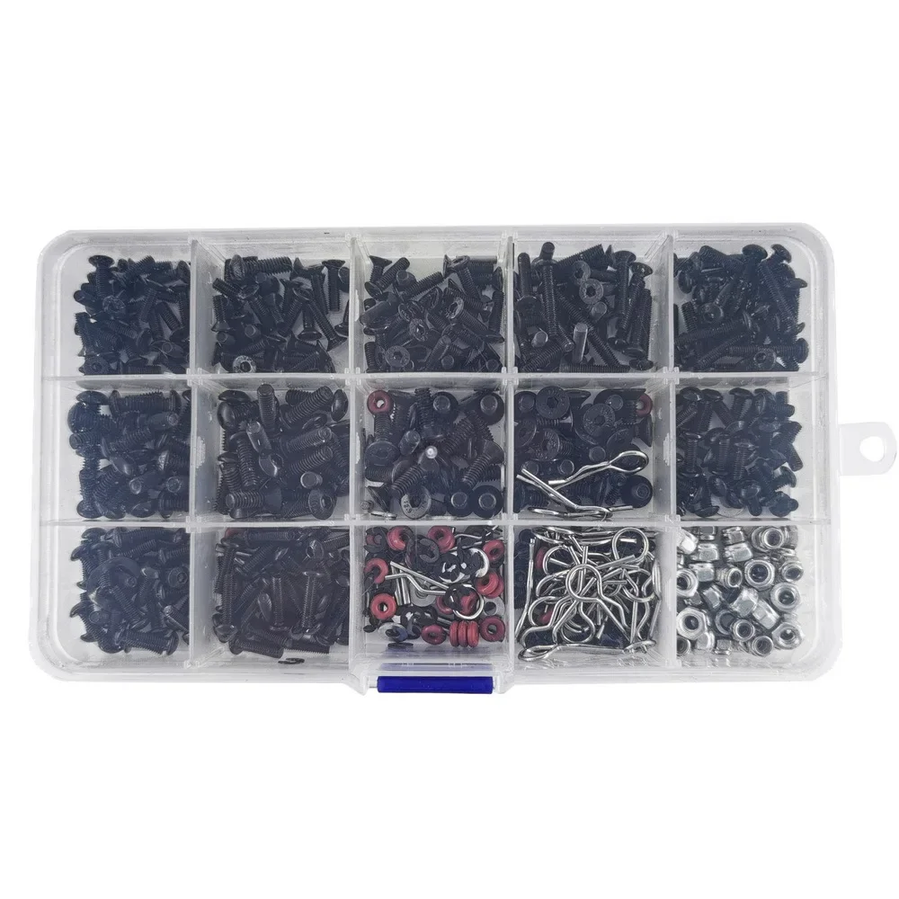 500pcs Universal RC Screw Kit Screws Assortment Set Hardware Fasteners for Traxxas Axial Redcat HPI Arrma Losi 1/8 1/10 1/12