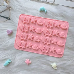 Molde de silicona de animales marinos para hornear, bandeja de hielo de delfín, gelatina de caramelo, estrella de mar, juego de decoración de pasteles, regalos