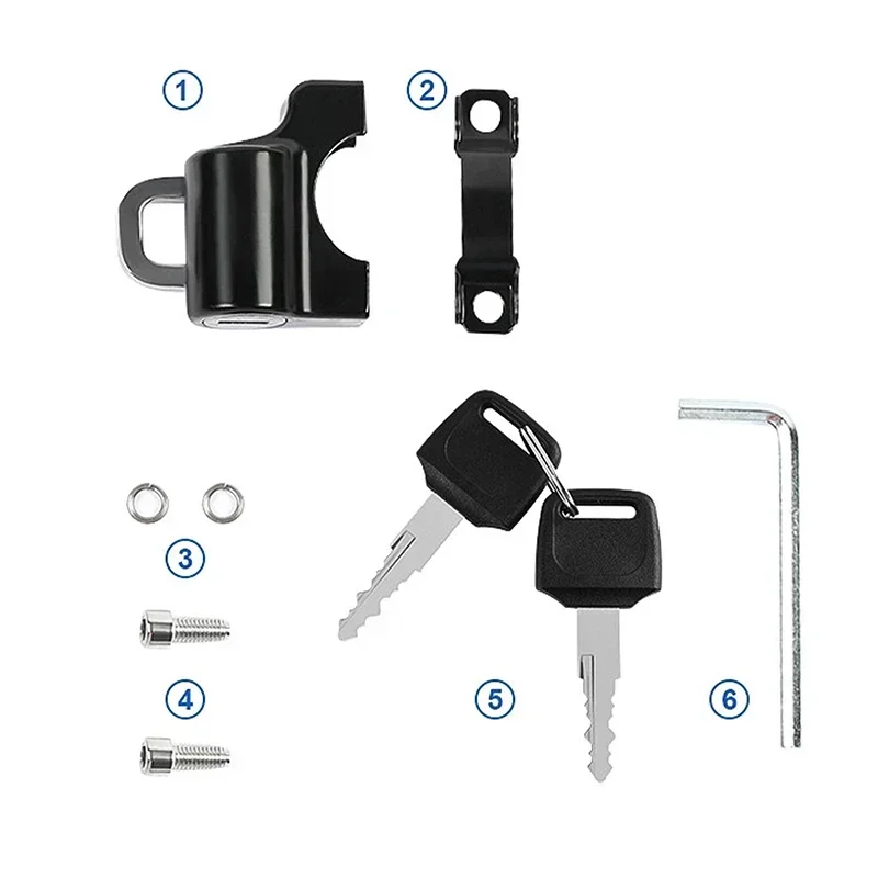 

Универсальный замок для шлема, портативный противоугонный фиксатор для велосипедов, для руля 22-24 мм, аксессуары для мотоциклов с набором ключей