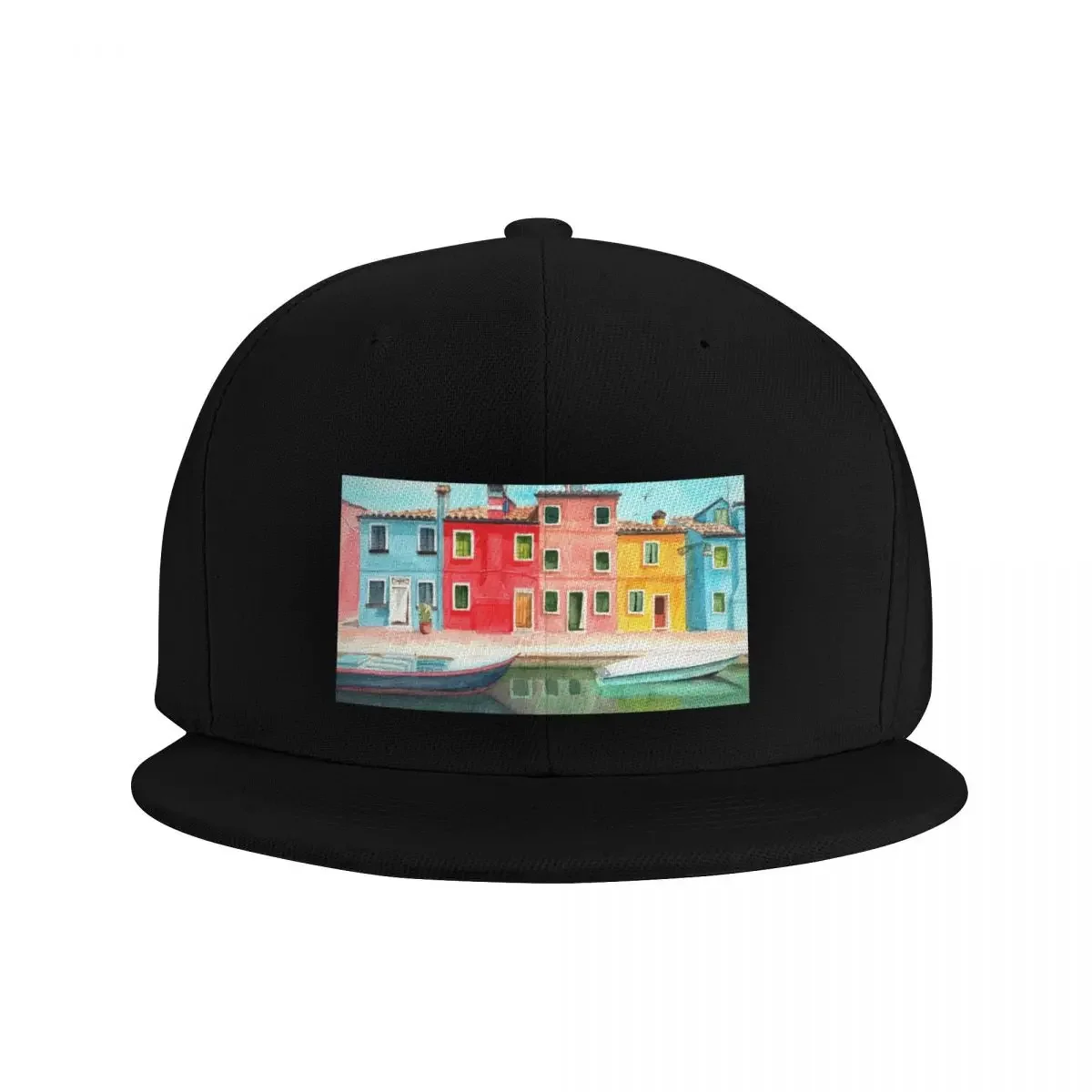 Watercolor Burano quarter in Venice Baseball Cap Luxury Man Hat Military Tactical Cap party Hat Golf Cap Women's Beach Men's