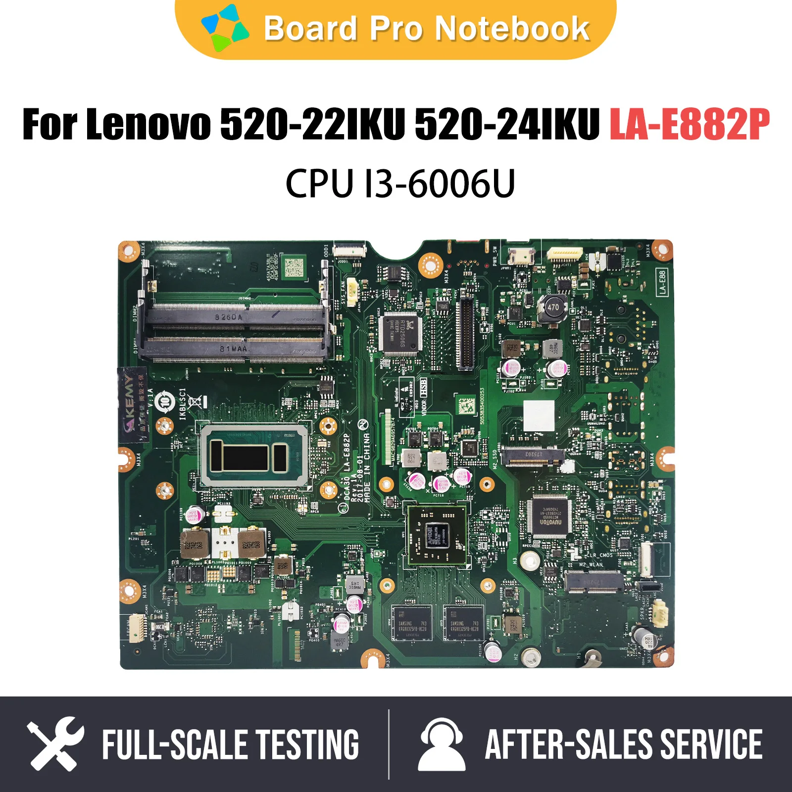 

LA-E882P FRU 01LM511 With i3-6006U CPU For Lenovo AIO 520-22IKU 520-24IKU All-in-One Motherboard 100% TEST OK