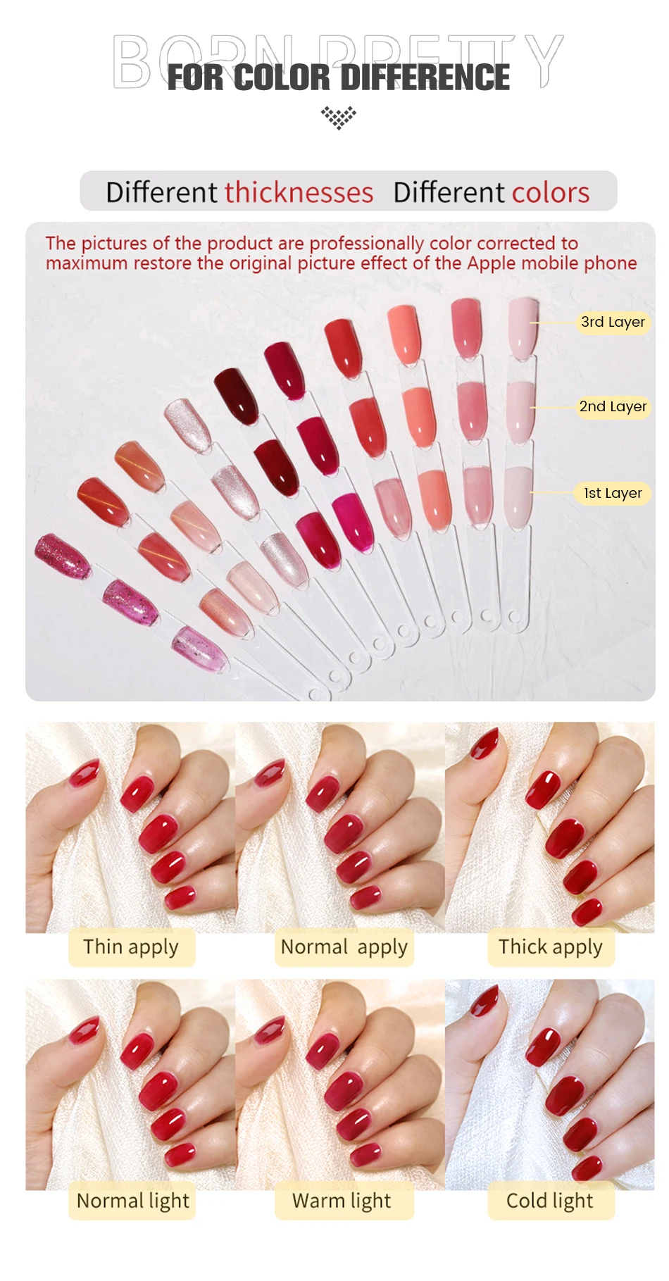 BORN PRETTY 10 ml Glitzer-Spiegel, Porzellan, weiße Katze, magnetisches Gel, semi-permanent, Soak Off UV-LED-Gel, Maniküre, Nagelkunst-Lack – Detail 5