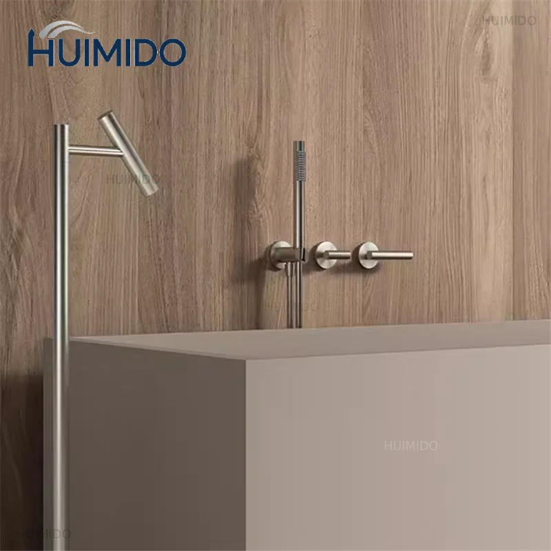 Bathtub Faucet Hand Held Bathroom Shower Faucet Floor Stand Taps Mixer Wall Mounted Split Body Torneiras Banheira Bath Tub
