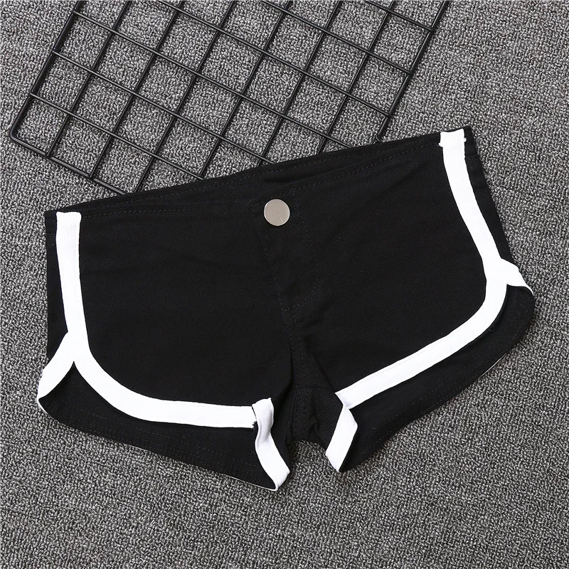 

New Slim Fit Black and White Contrast Sexy Shorts Cotton Elastic Women's Shorts