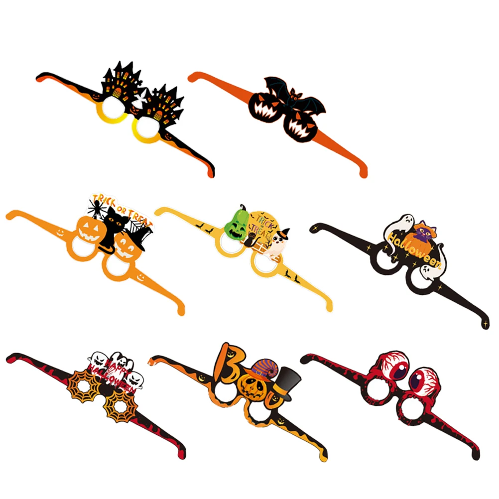 

8pcs Halloween Glasses Accessories Lightweight Funny Eyewear Photo Props Decorative Costume Pumpkin Party Prank Stylish