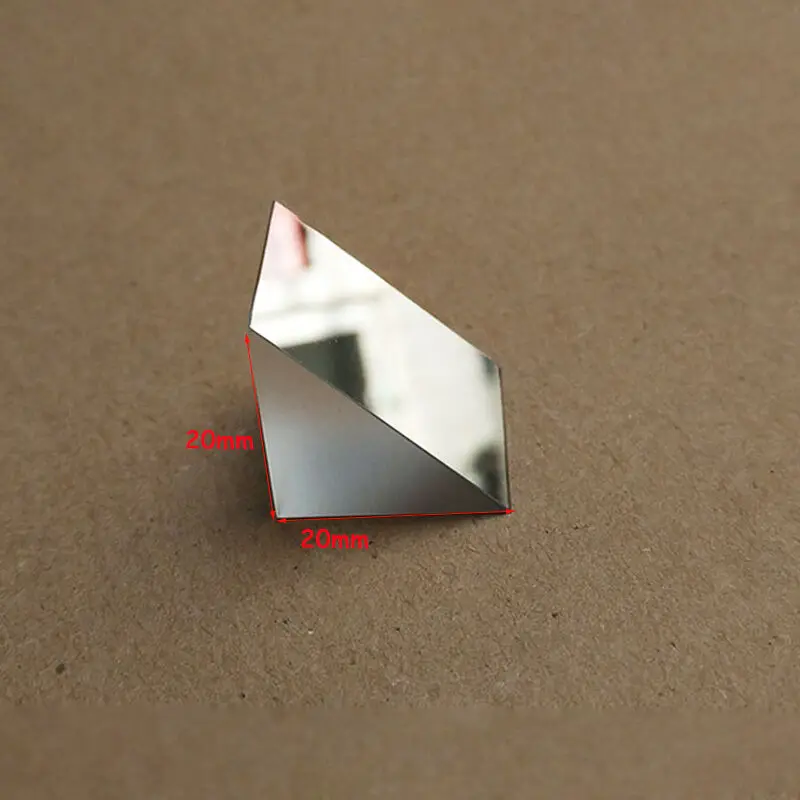 Vidrio óptico K9, pendiente de ángulo recto que refleja Prisma óptico, experimento, prisma Triangular, 10x20mm/20x20mm/30x30mm, 2 uds.