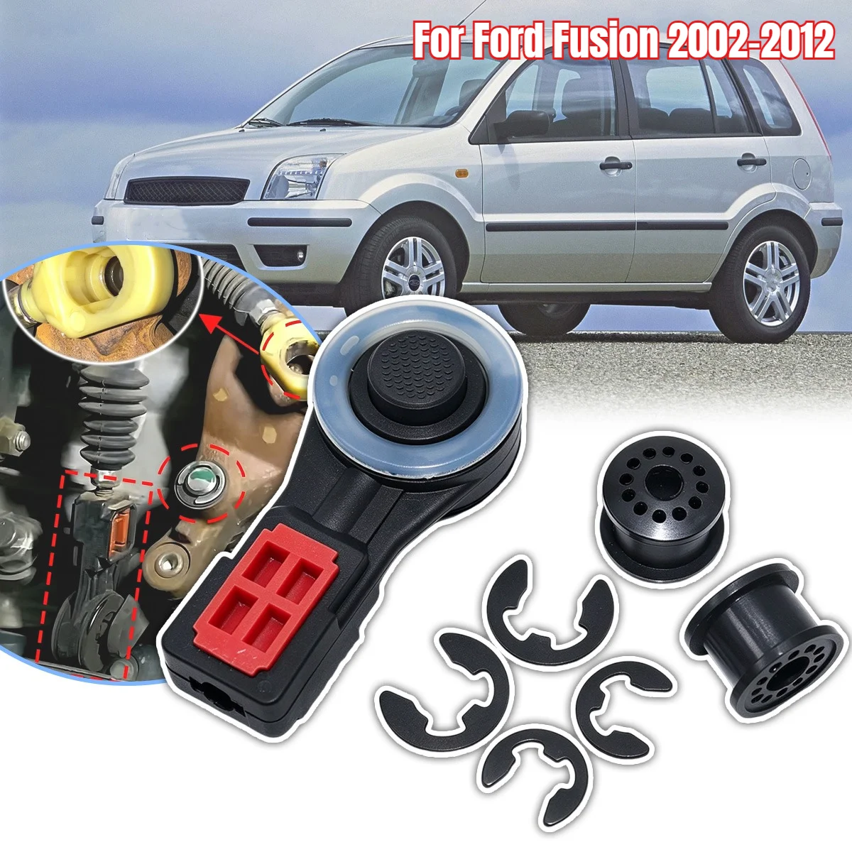 5 Speed Linkage Gear Cable Collet Connector & 2 Gear Shift Cable Bushing & 4 Secure E-clips Repair Kit For Ford Fusion 2002-2012