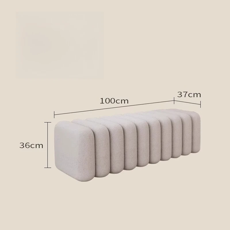 Moderne kunststijl Fuzzy Texture Cilindrische modulaire bankkruk voor woonkamer garderobe decor