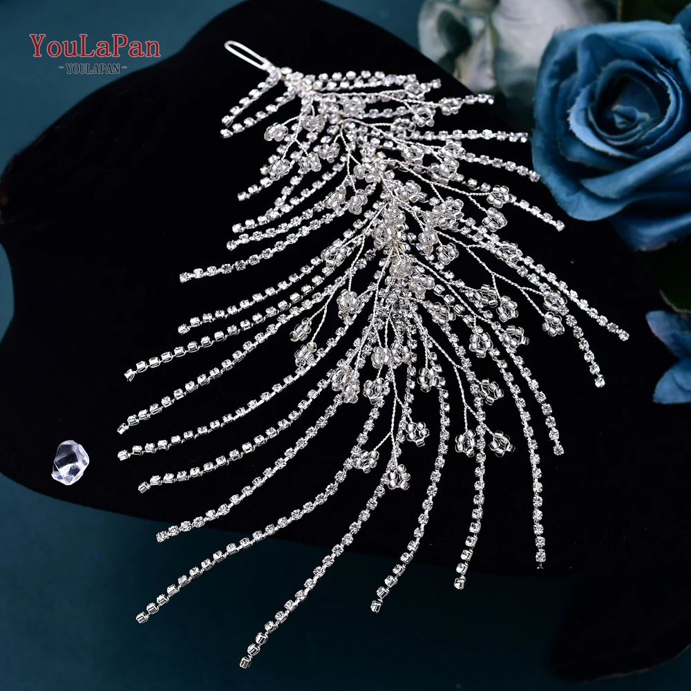 YouLaPan-cinturones de novia con cadena de diamantes de imitación para mujer, cinturón de flores con cuentas, vestido de noche de banquete, accesorios hechos a mano, SH188