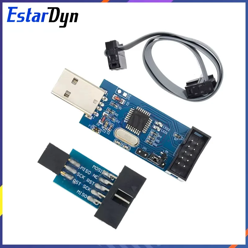 Estardyn New USBASP USBISP AVR Programmer USB ISP USB ASP ATMEGA8 ATMEGA128 Support Win7 64K 10Pin To 6 Pin Adapter Board