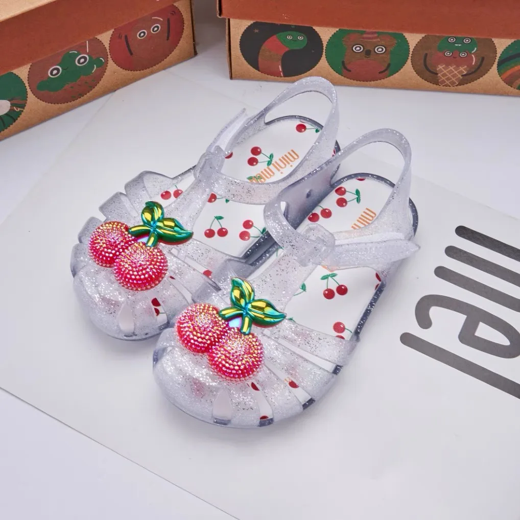 Mini Melissa sandali per bambini ragazze estate suola spessa scarpe da spiaggia EVA suola morbida antiscivolo scarpa da principessa moda fiore