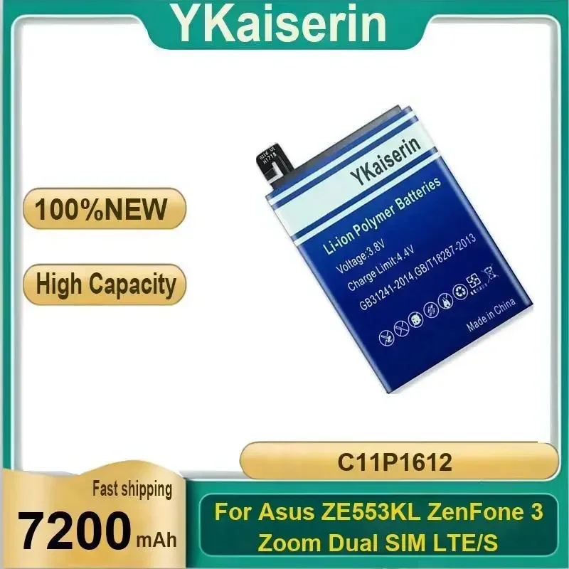 For Asus Zenfone 3 Zoom , 3 Zoom S ZE553KL Portable Mobile Phone Battery C11P1612 7200mAh