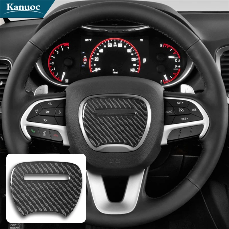 

Carbon Fiber Steering Wheel Stickers For Dodge Durango 2014 2015 2016 2017 2018 2019 2020 Car Interior Decorative Accessories