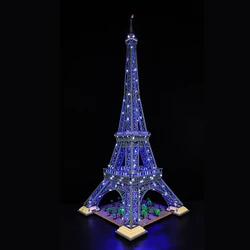 LED-Licht-Kit für Eiffelturm Paris weltberühmte Architektur Stadt Bausteine Ziegel Spielzeug als Geschenk gesetzt