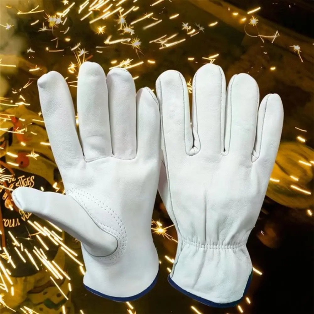 For For Shangrui Sheepskin Welding Gloves Soft Leather Heat Resistant Protective Gear Breathable Repair Driver Working Hands