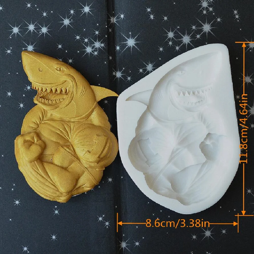 Halloween Powerful Shark and Rhinoceros Silicone Mold Candy Chocolate Cupcake Baking Mold Fondant Cake Decoration Tool