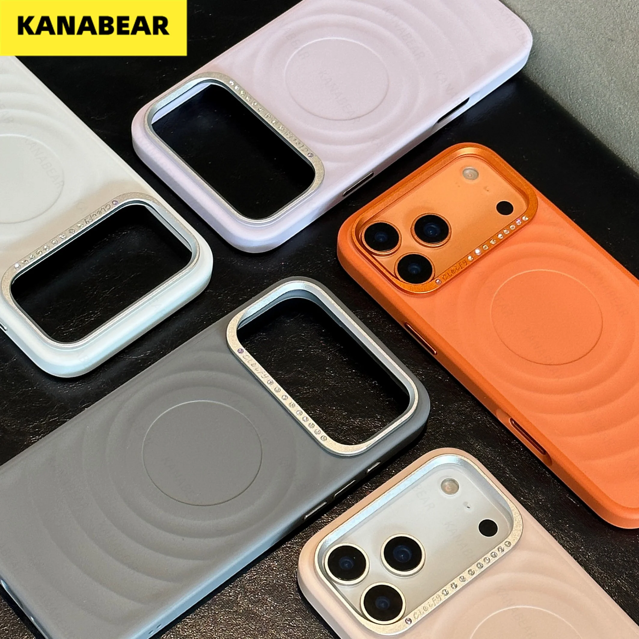 

Case Compatible with iPhone 17 Pro Max Solid-Color Rippled Rhinestone Series, Durable, Elegant & Premium Protective Cover