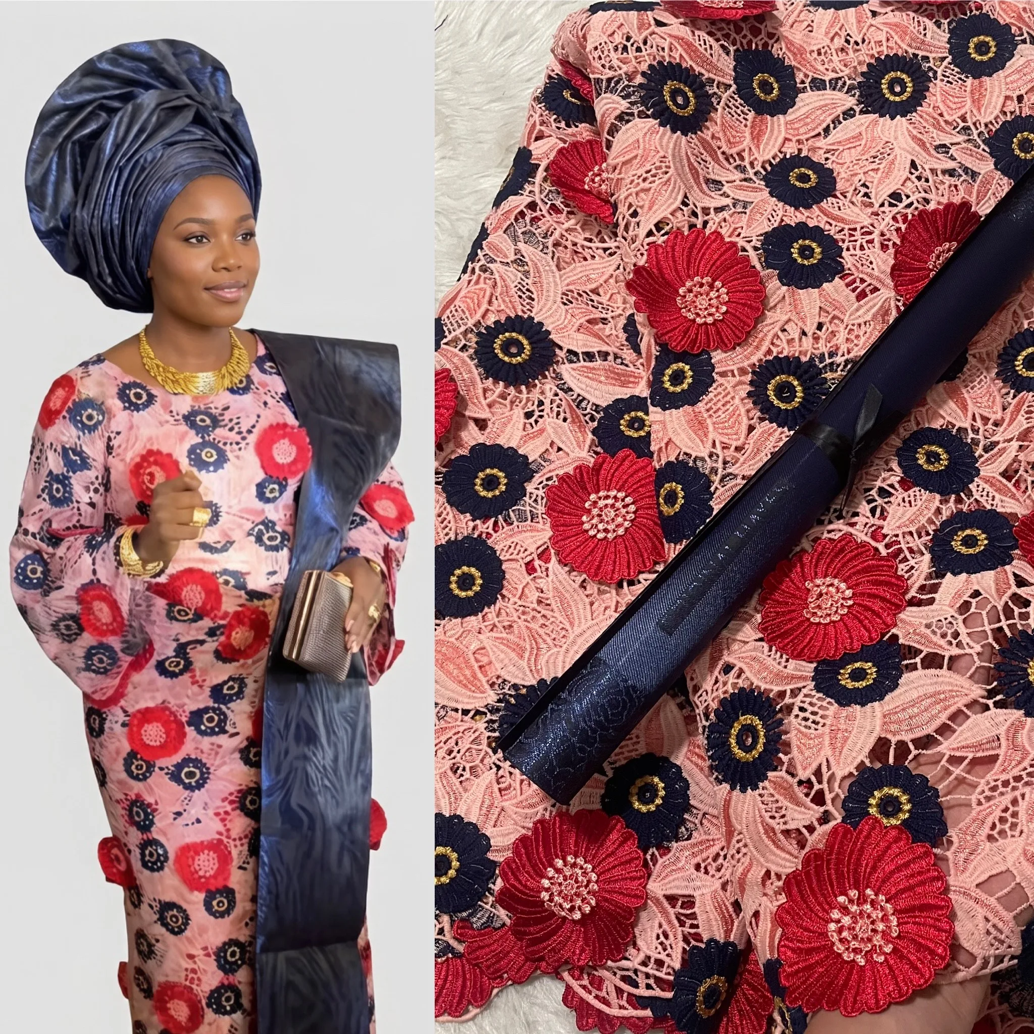 

5Yards Luxury African 3D Voile Cord Polyester Tulle Lace Fabrics for Nigerian Wedding Dress Party 2026 Embroidery French Style