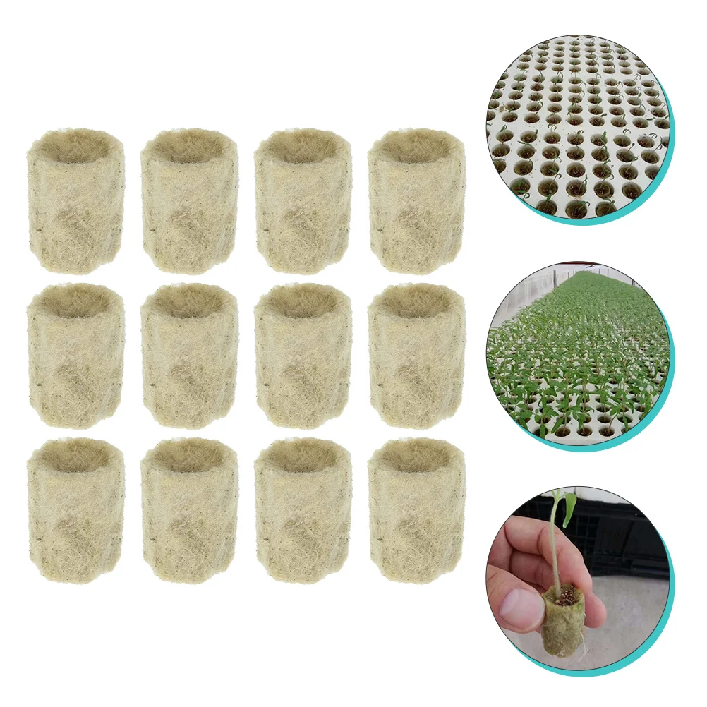 

50pcs Seedling Cotton Plug Hydroponic Starter Plugs Soilless Grow Cylindrical Substrate Tool for Indoor Plant Transplant Rock