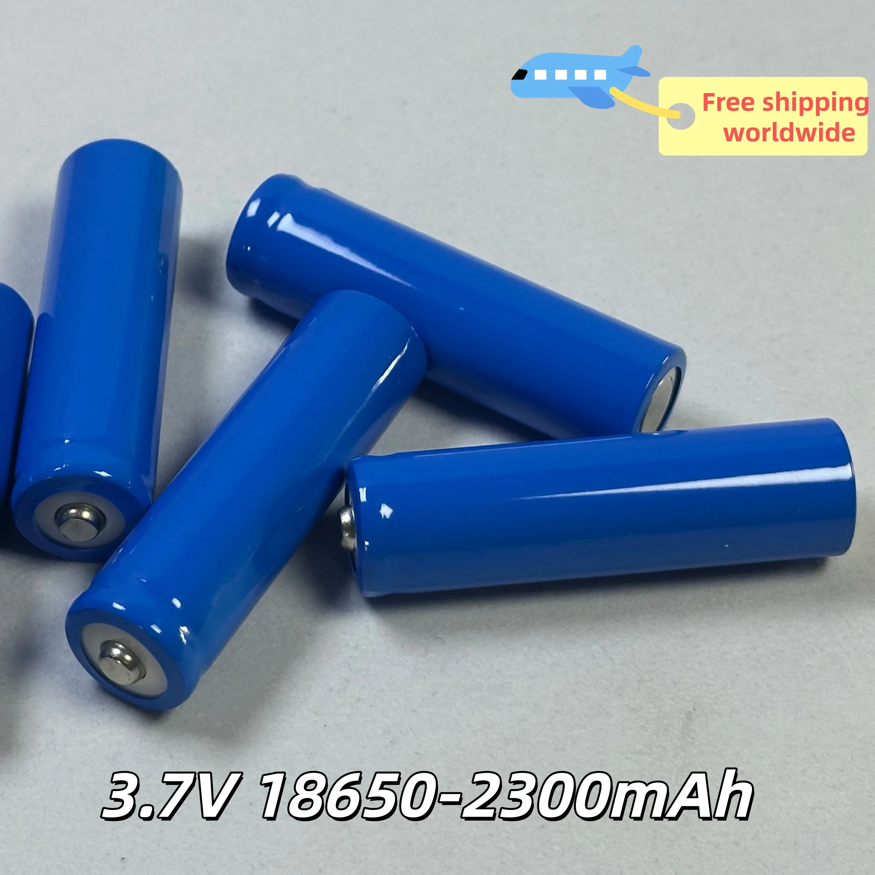Protected 18650 Li-ion Battery 3.7V 2300mAh Button Top Rechargeable Lithium Cell for Flashlight Portable Fan DIY Power Pack