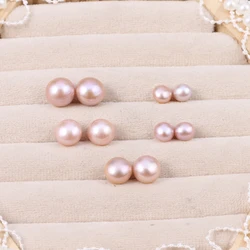 Natural Freshwater Pearl Earrings for Women High Quality Exquisite Jewelry Gifts Wholesale 2 Colors Multiple Sizes