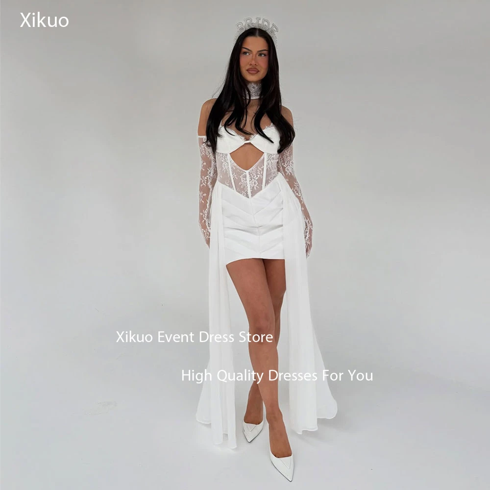 Xikuo Sexy Lace Cut Out 2026 Wedding Dresses Sweetheart Ruched Vestidos De Novia Appliques Bridal Gowns For Girl Customized
