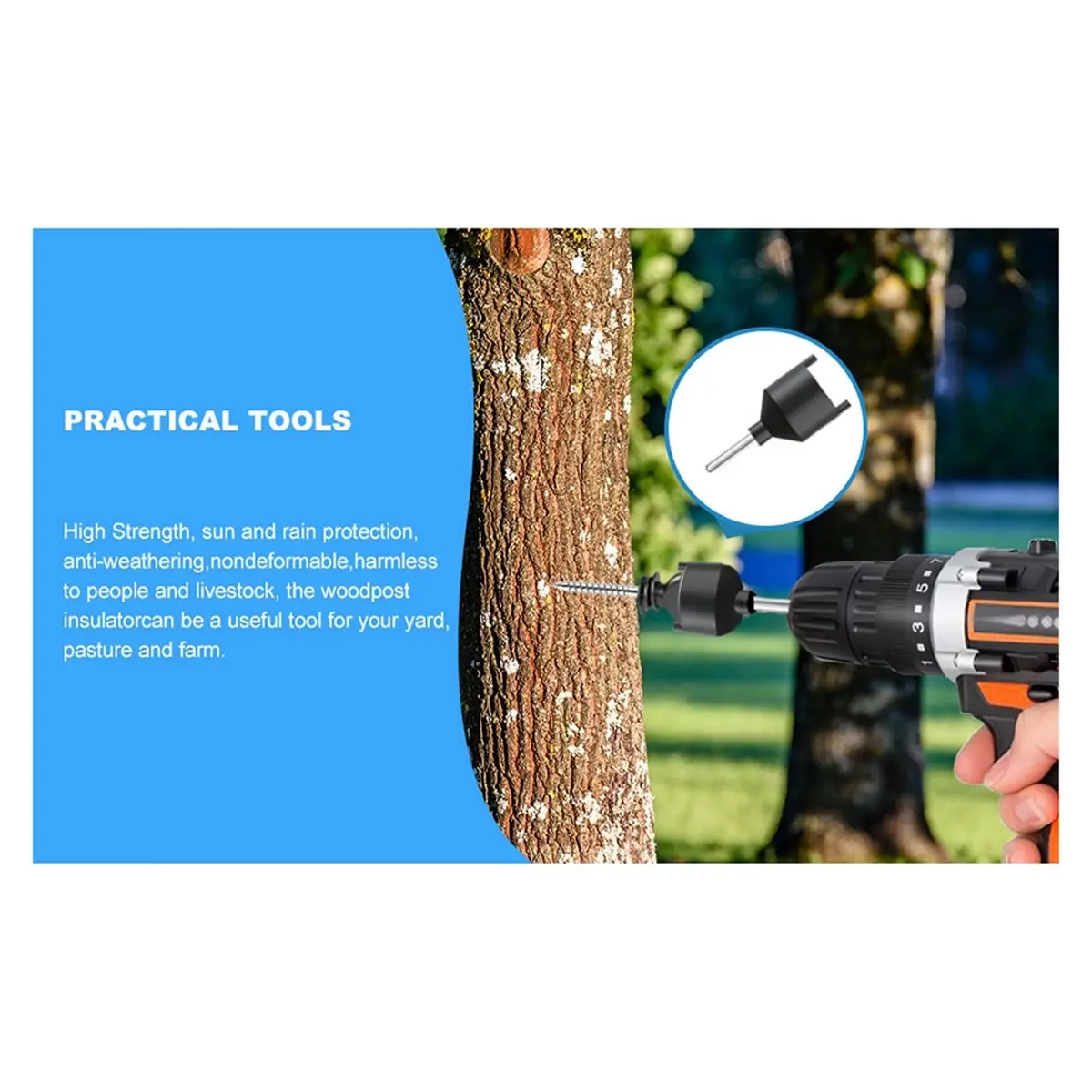 2026 Trend Electric Fence Insulator ,Insulator Fence Ring Post Wood Post Insulator and 1 Pc Insulator Socket Tool 60PCS