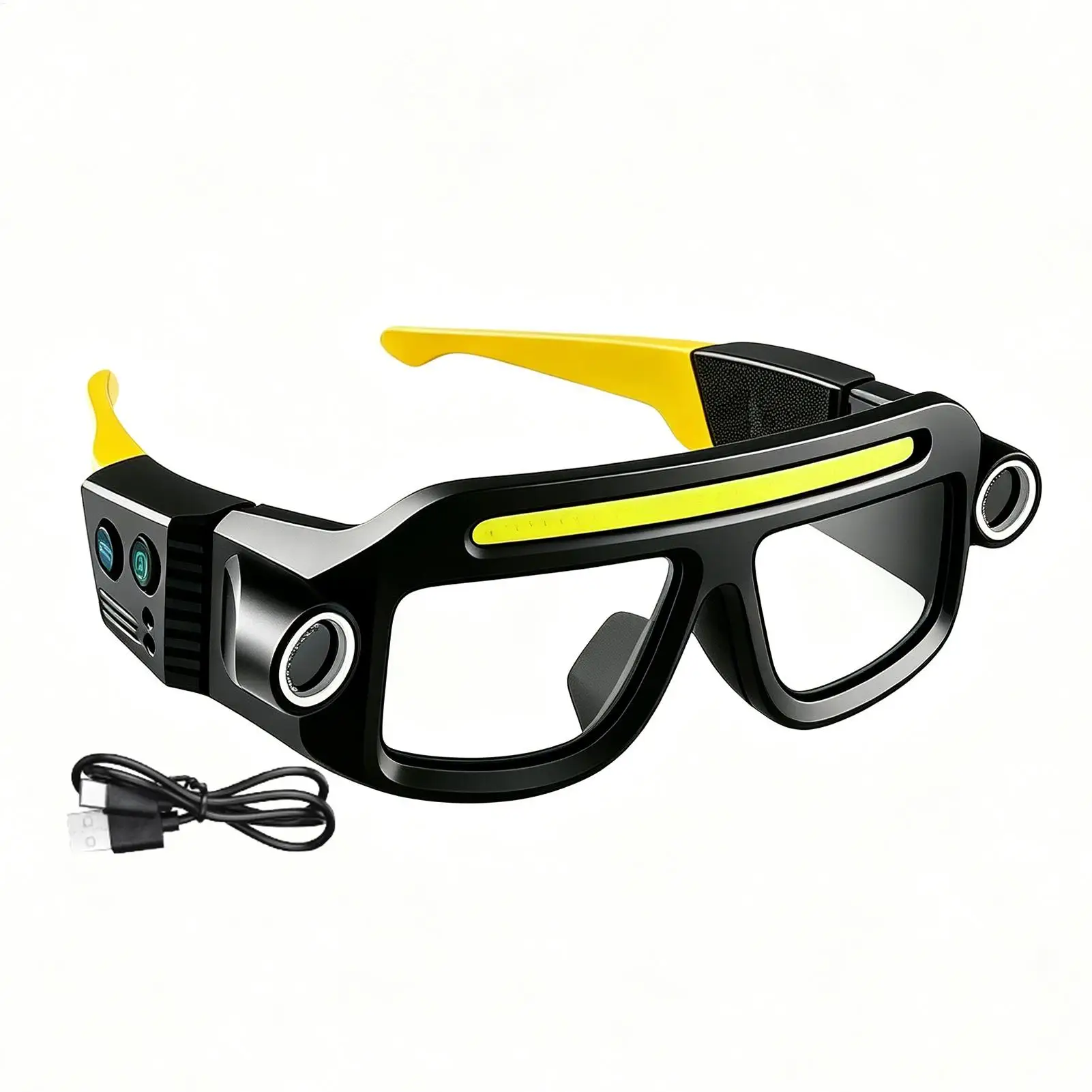 New Rechargeable COB LED Glasses Headlight TYPE C Waterproof Lightweight Adjustable Angle Work Lamp for Car Maintenance Repair