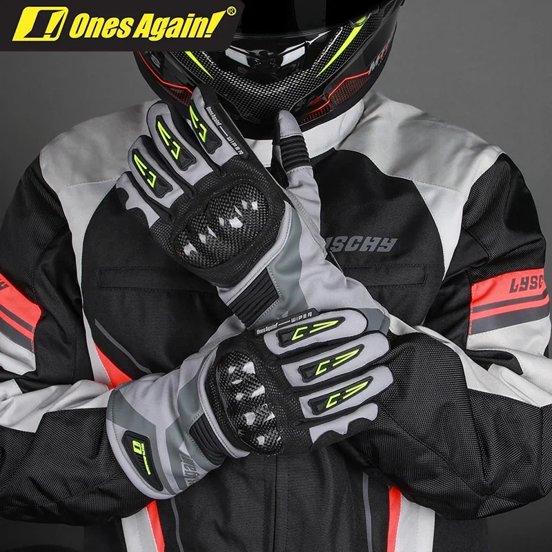 

Waterproof Motorcycle Glove Men Winter Carbon Fiber Shell Touch Screen Non-slip Warm Racing Women Motocross Riding Biker Gloves