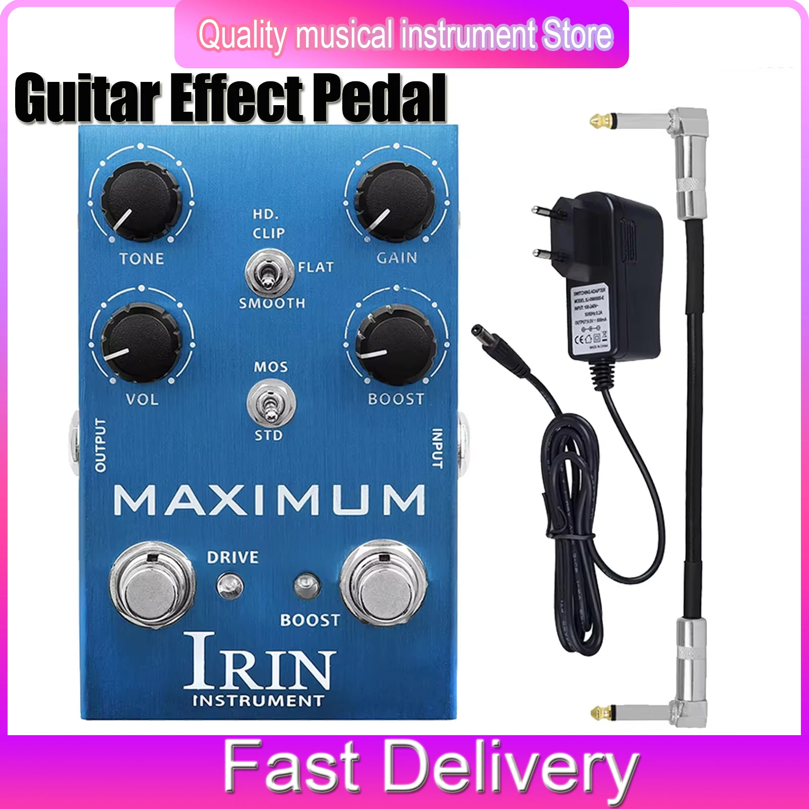 IRIN AN-41 Electric Guitar Effects Pedal MAXIMUM Overdrive Pedal Wild Distortion Overdrive Effect Effector Guitar Bass Accessory