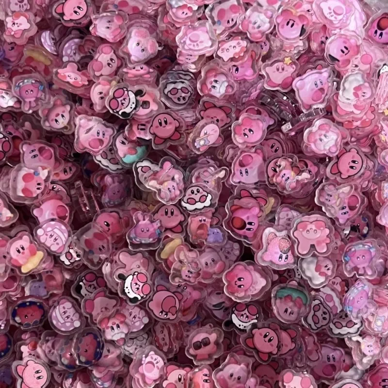 50pcs Kirby Flatback แผ่นอะคริลิค Kawaii DIY ขนาดเล็ก Applique อะนิเมะรูปน่ารักตกแต่ง Miniature Handmade อุปกรณ์ตกแต่ง