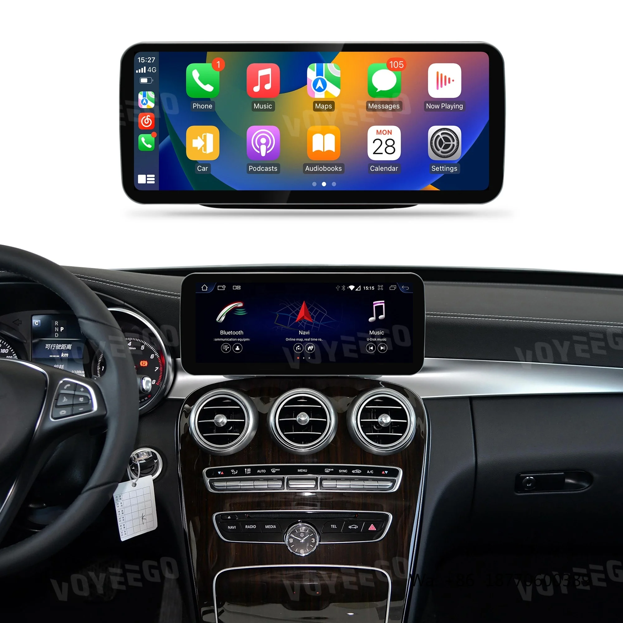 

Voyeego 12.3 Inch 8+64GB Touch Screen Carplay Car DVD Player Android 13 GPS Radio Multimedia for Mercedes-benz C Class W205