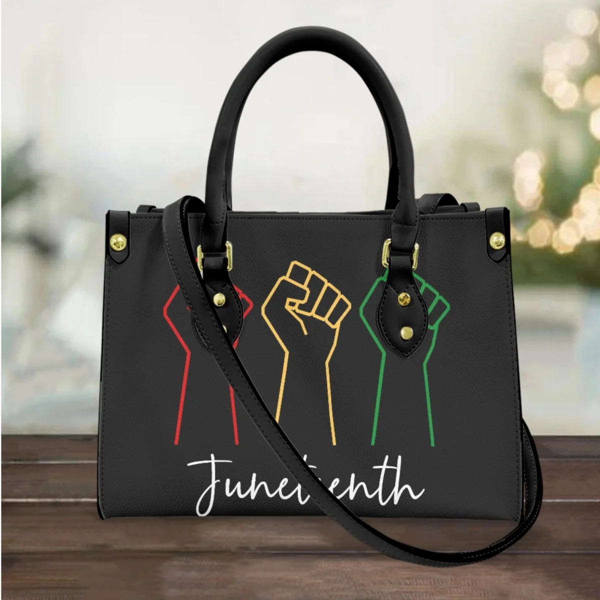 

Black History Month Juneteenth 1865 Bags for Women New Popular Casual PU Leather Small Messenger Bag Fashion Top Handle Handbags