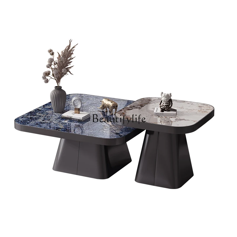 

Square coffee table light luxury modern size combination Italian minimalist small apartment