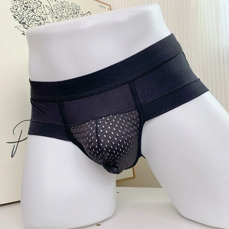 Man Breathable Underwear Soft Boxers Fashion Lingerie Elastic Pouch Underpants New Crotch Open Hole Avoid Scrotum Eczema Shorts