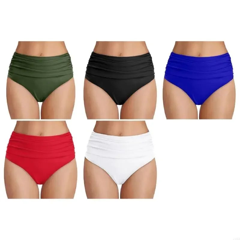 

Retro Design High Waist Swim Shorts for Lady Girls Women Solid Stretchy Soft Bathing Bottoms Summer Swimwear 69HD
