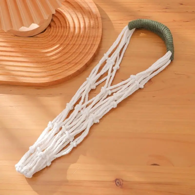 Elegant Bohemians Cup Sleeve Net Bag For Water Bottles Coffee Mugs Hand-Woven Bottle Holder Backpack 