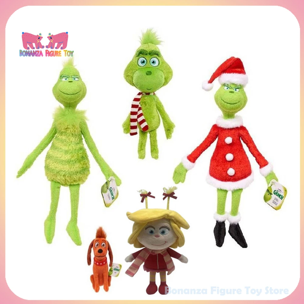 In Stock Grinch-Ed Anime Figures Green Haired Monster Figurine Adorable Grinch Plush Doll Room Decoration Christmas Kids Gifts