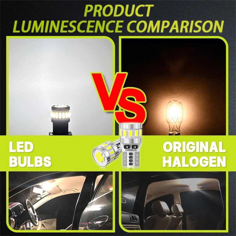 Jiachi 2 قطعة لا القطبية CANBUS LED T10 3014Chip-18W ضوء لمبة 6000K 12 فولت سيارة القراءة مصباح لوحة ترخيص ضوء أداة مصباح الأبيض #5