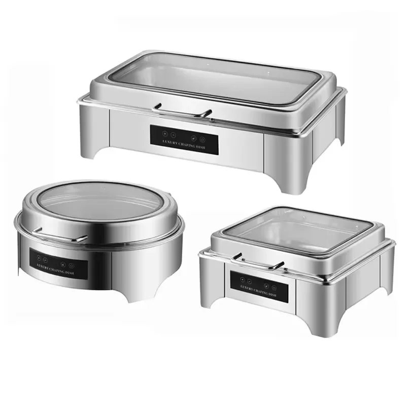 Stainless Steel Electric Chafing Dish Buffet Set Warmer with Lid Catering Party Dinner Hotel Restaurant Food Servers