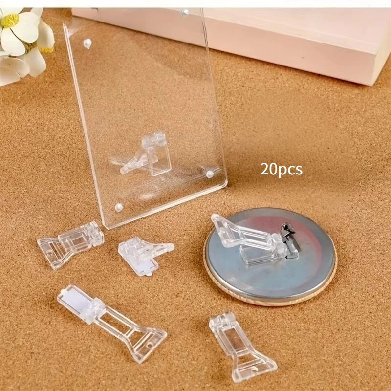 20pcs Acrylic Card Display Stands with Glue Transparent Easels for Magnetic Showcasing Card Holders Sports Trading