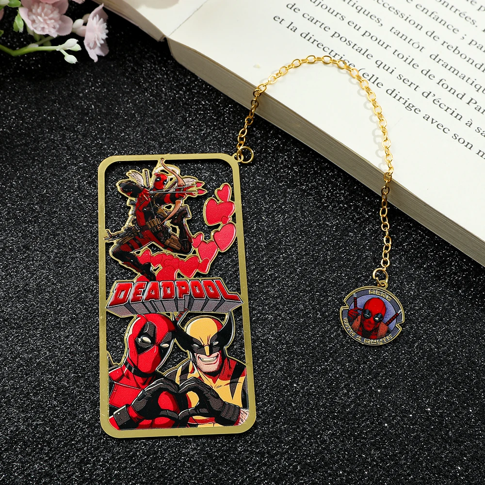 NEW Explosive Metal Bookmark -wolverine and Deadpool with chainPendant Bookmarks, Reading MarkerGift for Book Lovers