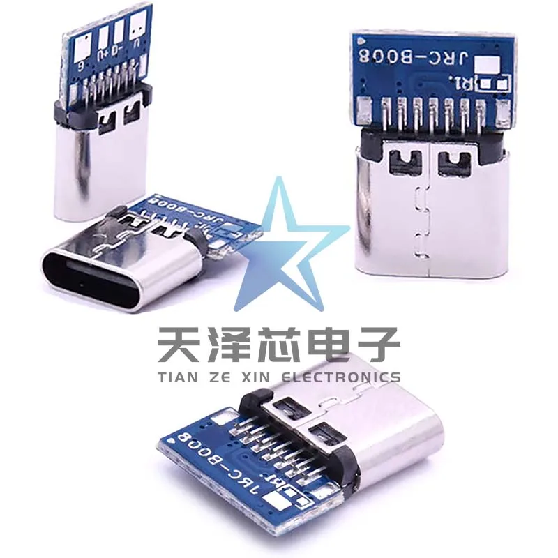 Double-Sided Forward and Reverse Plug Type-C Female Test Board Usb-3.1 Four Solder Joints with Pcb Board Female Connector