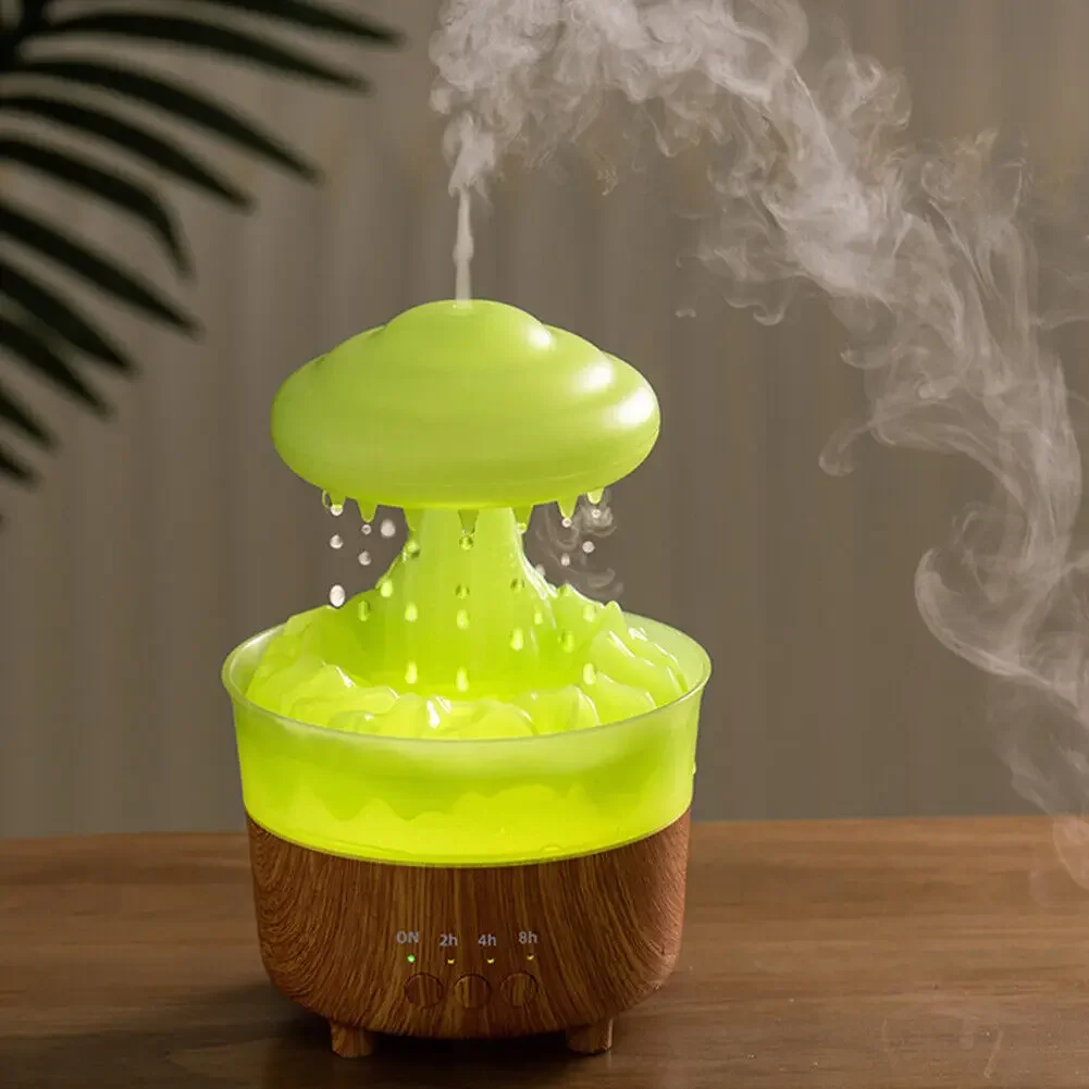 Relaxing Raindrop Humidifier  Aroma Lamp Light with 7 Colors  Create Serene Environment  Suitable for Any Space