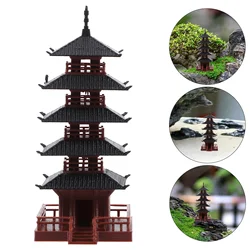 Ancient Pagoda Water and Land Tank Bedroom Tower Decor Chinese Style Aquarium Fish Garden Statue Pp Desktop Model Home Office