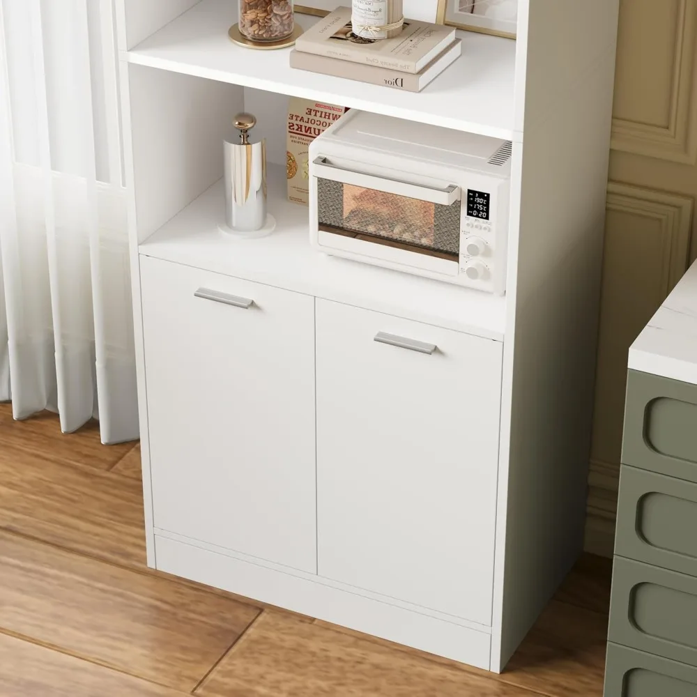 Armoire de garde-manger de cuisine, armoire de garde-manger de 71 grandes planches Chi avec portes, étagères réglables, armoire de rangement utilitaire gratuite