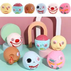 Soft Eye-popping Skull Toys Elastic Slow Rebound Pop It Game Squeeze Fidget Toys Spider Clown Halloween Prank Toy Children/Kids