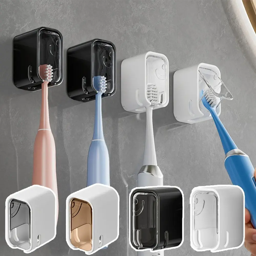 New Dustproof Toothbrush Holder Flip-top Wall Mounted Electric Toothbrush Storage Rack Toothbrush Storage Box